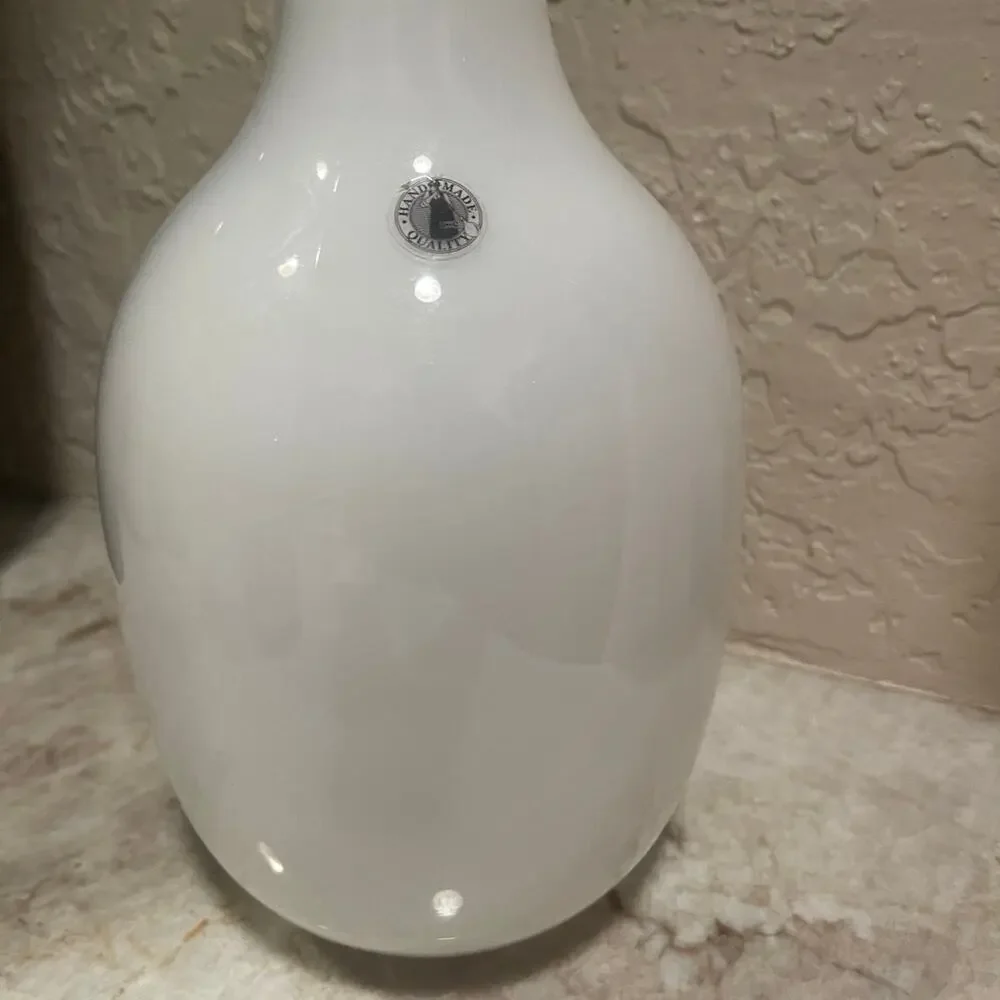 Vase handblown glass IKEA white 8